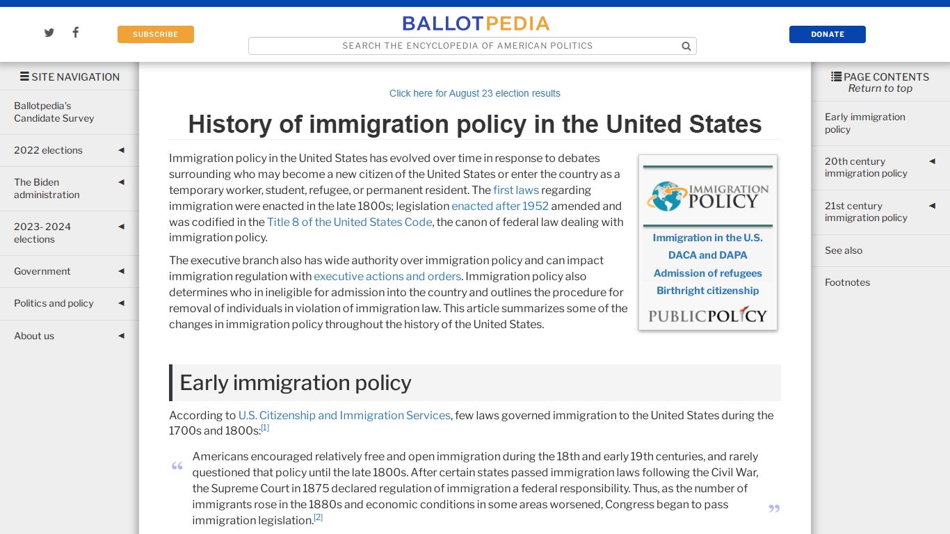 History of immigration policy in the United States - Ballotpedia